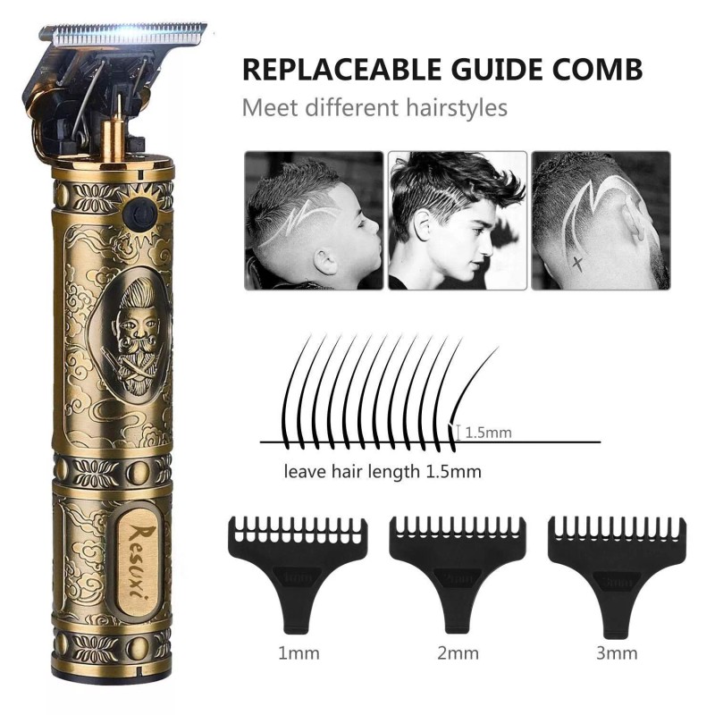 RESUXI Cordless Hair Trimmer for Men, Professional Electric Hair Clippers