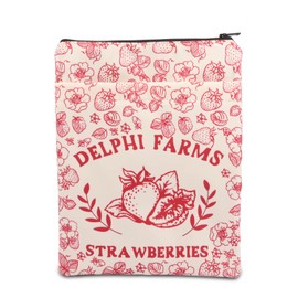 MAOFAED Delphi Farms Strawberry Book Sleeve Book Lover Book Cover Zipper Book Protector Bookish Gift (Delphi bookls)
