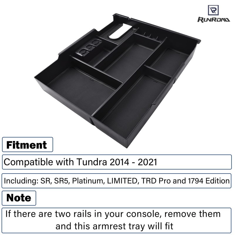 RUNROAD Center Console Organizer Full Cover Tray Compatible with Toyota