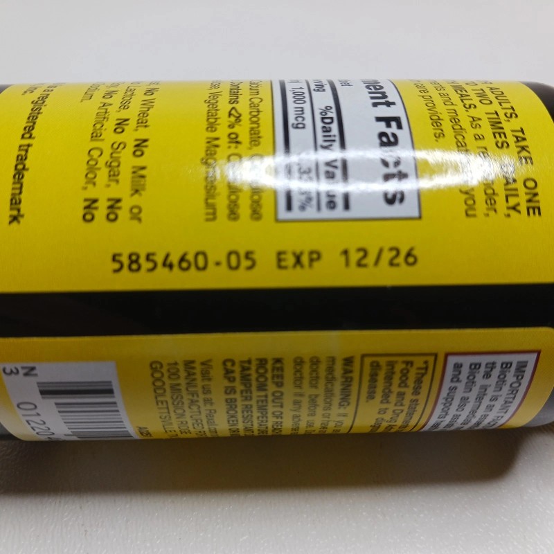 Rexall Biotin 1000 mcg Dietary Supplement 3-pack (180 Total Coated