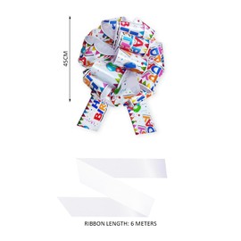 ZBHDEYG 1 x Large Bow for Car Decoration, 1 x 6 Meters Ribbon, Decorative Accessories for Gift Wrapping, Large Bow for Gifts, Colorful Ribbon