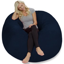 Chill Sack Bean Bag Chair: Giant 5' Memory Foam Furniture Bean Bag - Big Sofa with Soft Micro Fiber Cover - Midnight Blue