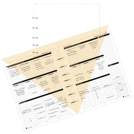 Planner Pad 7 Hole Loose Leaf 3-Tier Funnel Down 12 Month Organizer, October 2025 – September 2026, 6 3/4" x 8 1/2"