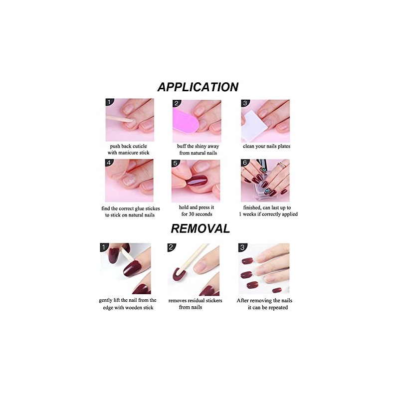 Magrace press on nails long (A-32), 1 Count (Pack of