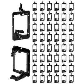 QWORK Low Voltage Mounting Bracket, 50 Pack 1 Gang Single Gang Drywall Mounting Wall Plate Bracket for Telephone Wires, Network Cables