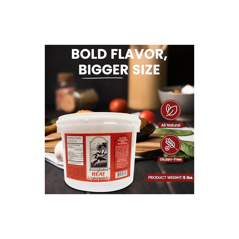 Everglades Seasoning – Heat – 5LB Bucket | Versatile Southern