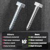 VGBUY 1/4" x 3" Hex Head Lag Screws 18Pcs, 304