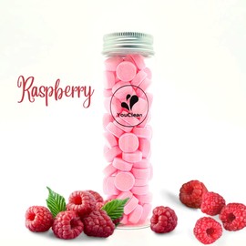 YouClean 90 Toothpaste Tablets in Refill/Recycle Glass Tube - for Travel and Daily Home Office Use - Nano Hydroxyapatite, Fluoride-Free, Vegan (Raspberry90)