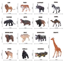 YouCute 15 Animal Toys for Boys Realistic Safari Animals Farm Zoo Educational Toy Gift with Play Mat for 2 3 4 5 6 7 Year Old Girls Toddlers Kids