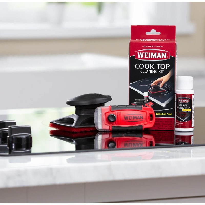 Weiman Glass Stove Top Complete Cleaning Kit Cleaner Scrubber &