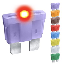 CARAX Glow Fuse – Premium Fuse Standard Regular Blade ATC/ATO/ATS – Assortment – Glow When Blown LED Automotive Fuse – Smart Glow Fuse Easy Identification (3A - 1pcs - Standard Blade Glow Fuse)