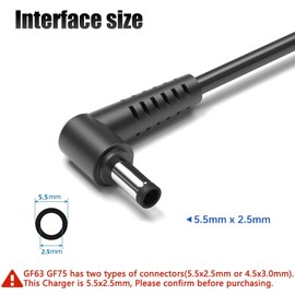 180W MSI Stealth Charger AC Adapter for GF62 GF63 GF65 GF75 GS65 GS66 GS63 GS63VR GS75 GS70 GS73 GS60 GS73VR WS65 WS66 WS75 MSI Laptop Charger ADP-180MB K