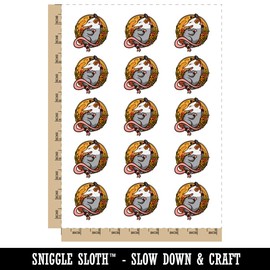 Happy Harvest Opossum Bed Of Flowers Temporary Tattoo Water Resistant Fake Body Art Set Collection - 15 2" Tattoos (1 Sheet)