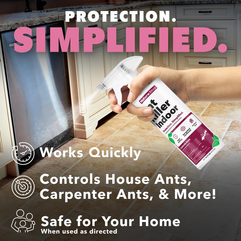 NatureStop Ant Killer Spray for Indoor Use, Fast-Acting Ant Control,