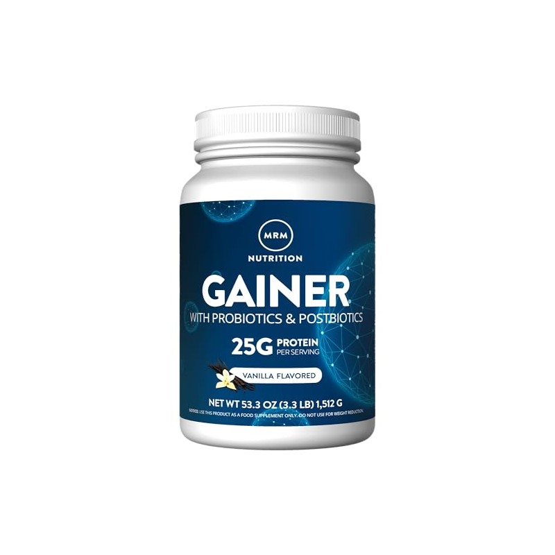 MRM Nutrition Gainer Protein with Probiotics + Postbiotics | Vanilla