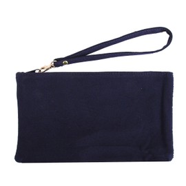 Bolsa pequeña de lona de algodón, organizador de maquillaje, bolsa de maquillaje, marino