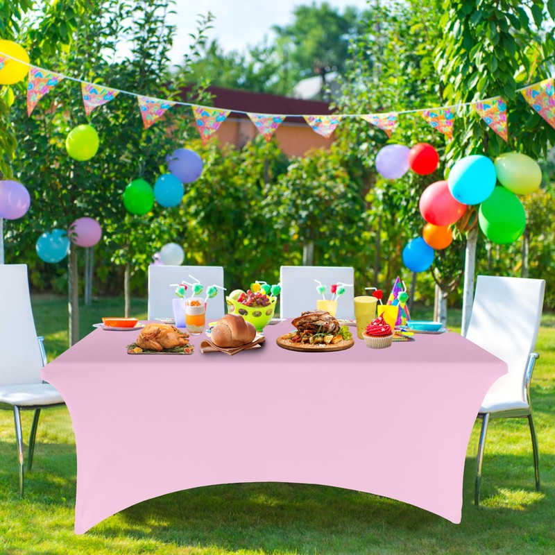 Ocves 4ft Tablecloth Stretchable Rectangular Spandex Tablecloth, Washable Stretch Table
