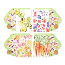 Papyrus Thank You Cards with Envelopes, Fruits and Vegetables (20-Count)