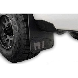 REK GEN 'Merica Mud Flaps Compatible with 2019+ Dodge Ram 1500 - Installation Hardware Included (Rear, Gray)