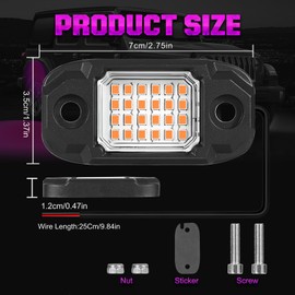 LY8 12Pods LED Rock Lights Purple 24led Chips Waterproof Neon Underglow Lighting Kit for Trucks SUV ATV Car Boats