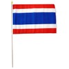 AES 12x18 12"x18" Thailand Country Stick Flag 30" Wooden Staff