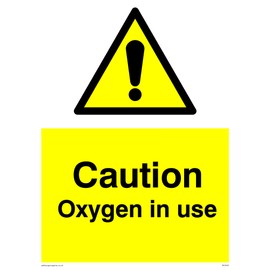 Pack of five - Caution Oxygen In Use Sign - 150x200mm - A5P