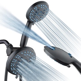 Hotel Spa AquaCare As-Seen-On-TV High Pressure Handheld & Rain 50-mode 3-way Shower Head Combo with Anti-clog Jets, 2-mode Tub & Pet Power Wash, Extra Wall Bracket, 6 ft. Hose, Oil Rubbed Bronze
