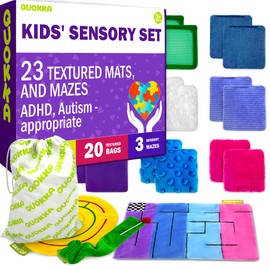 QUOKKA Sensory Toys for Autistic Children - Autism Toys for Kids 5-7 Years Old - ADHD Special Needs Items for Toddlers 3-4 | ABA Therapy Materials | Sequence Tactile Fabric Game - Marble Maze Toy
