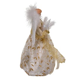 Kurt Adler 12-Inch Battery-Operated Fiber Optic Gold Angel Tree Topper with Color Changing LED Lights