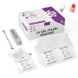 Gellen Gel Nail Polish Remover Pads 200PCS Acetone Gel Polish Remover Bulk Set with Nail File and Cuticle Pusher Individually Wrapped Professional Soak Off Nails Remover Wipe for Salon Home