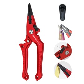 EWEIS Upgrade Fishing Pliers with 9CR19 Molybdenum Vanadium Steel Blade,Lightweight Hook Remover and Open Ring Pliers for Lure Bait, Aluminum Alloy Rust Proof Gear for Lure Fishing,Saltwater Fish