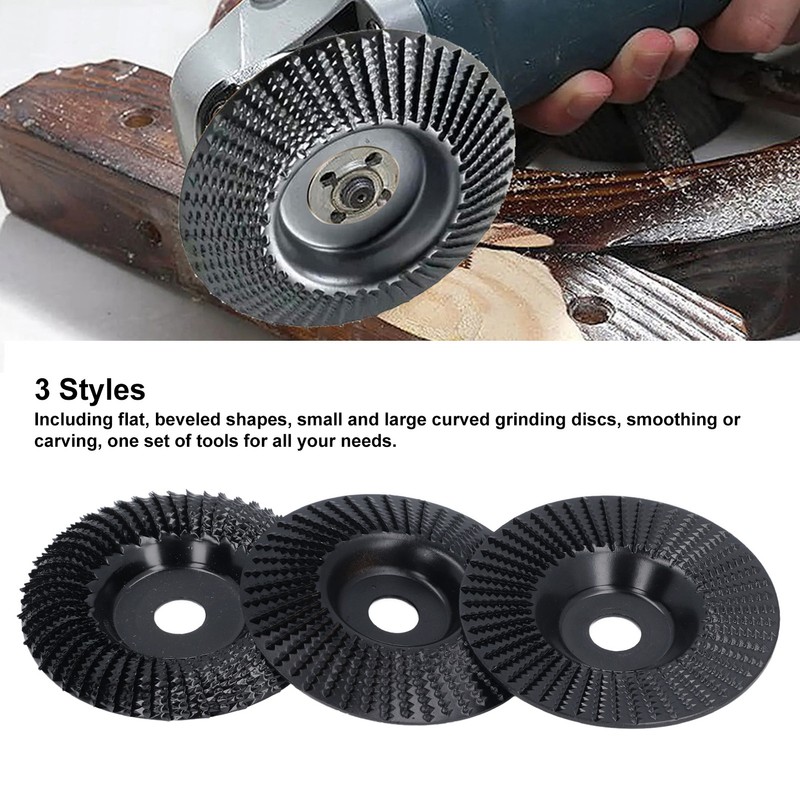 3PCS Set Wood Grinding Wheel Black Color 100mm Diameter 16mm