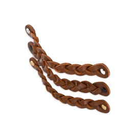 Brute Strength - Leather Drawer Pulls - Braided - Cognac - 6 pcs - 7-7/8 x 1 ’’ - Leather Handle - Leather Dresser Pulls - Cabinet knobs Dresser knobs - Dresser handles