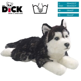 Carl Dick Husky 14 inches, 32cm Overall Length, Plush Toy, Soft Toy, Stuffed Animal 2783
