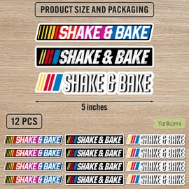 12 PCS Shake and Bake Sticker, 5 Inches - Shake n Bake Sticker, Funny Stickers for Car, Truck, and Van– Indoor and Outdoor Use for Laptop – Waterproof Decal for Water Bottle – Removable Window Decal