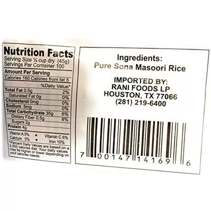 Asian Kitchen Crystal Sona Masoori Aged Rice 10-Pound Bag, 10lbs