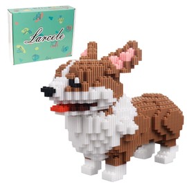Larcele Panda Building Blocks, Toy Bricks, Animal Building Blocks, 7812 Pieces, KLJM-02 - Reusable, Great Corgi