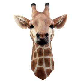 Ebros Safari Giraffe Head Trophy Taxidermy Wall Decor Wildlife Animal Sculpture Hanging Plaque Figurine