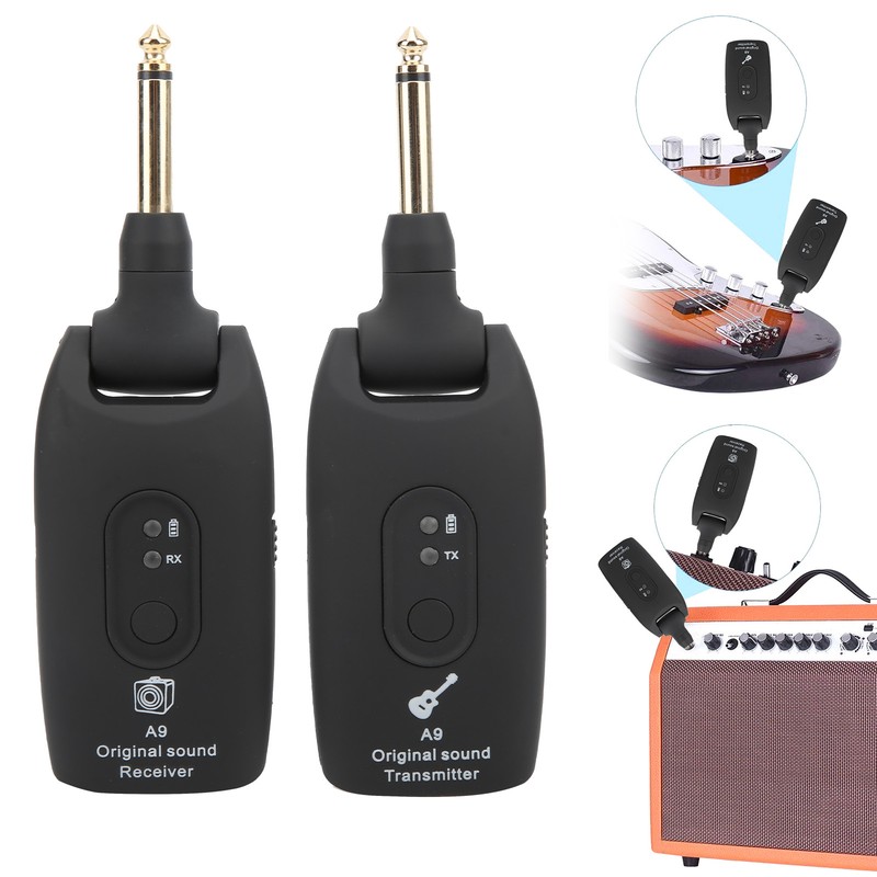Guitar Transmitter Receiver Wireless System A9 2.4GHz USB Cable Musical
