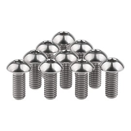 Wanyifa Titanium Ti Water Bottle Cage M5x8 10 12 15mm Bolt Button Head Allen Key Screws Pack of 10 (Silver, M5x12mm)