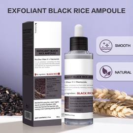 2 PCS Rice Exfoliating Ampoule Set, [2025 Upgrade] Black + White Rice Exfoliant, Peel & Shot Glow Rice Ampoule Duo for Glowing Skin | Gentle Peel + Pore Minimizing & Deep Hydration for All Skin Types