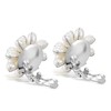 Pretty Pearl Cluster White Flower Clip-on Earrings