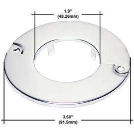 Floor and Ceiling Plate Split Flange, Fits 1-1/2 Inch IPS Galvanized Pipe or 2 Inch Copper Pipe, Chrome Finish (Pack of 6)