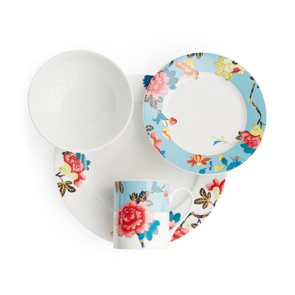 Spode Home Isabella Dinnerware Set | 16 Piece Dish Set with Floral Design | Service for 4 | Made from Porcelain | Microwave and Dishwasher Safe