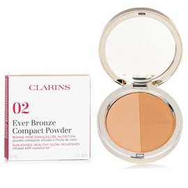 Clarins Ever Bronze Compact Powder #02 Medium 10g/0.3oz / 클라랑스 에버 브론즈 컴팩트 파우더 # 02 미디엄 10g/0.3oz