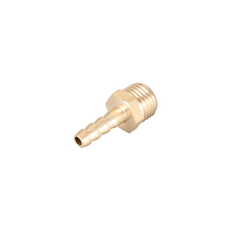 sourcing map Brass Metric Barb Connector Hose Nozzle 6mm x