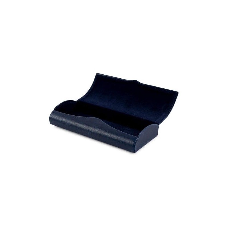 テーシーケース メガネケース おしゃれ ハード ケース マグネット式 アルミ ポリウレタン ネイビー 薄型