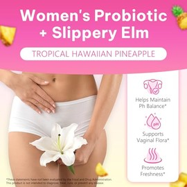 Feminine Probiotics Gummies,Vaginal Women Probiotic,Feminine Balance pH Gummies for Healthy Odor,Improve Immune,Support Vaginal Health,with Slippery E