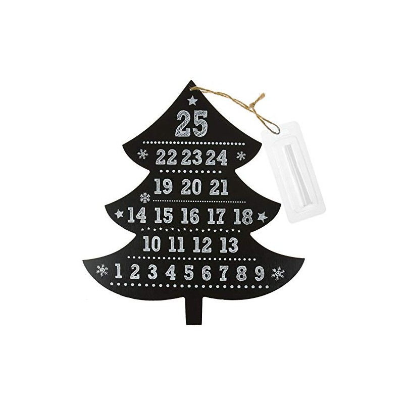 Wooden Christmas Tree Chalkboard Advent Calendar Xmas Countdown with Chalk
