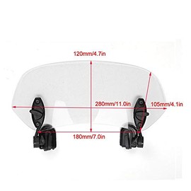 Auxiliary Windscreen Motorcycle - Motorcycle Windshield Universal Abs Transparent Adjustable Clip On Windscreen Wind Deflector Windshield Accessories